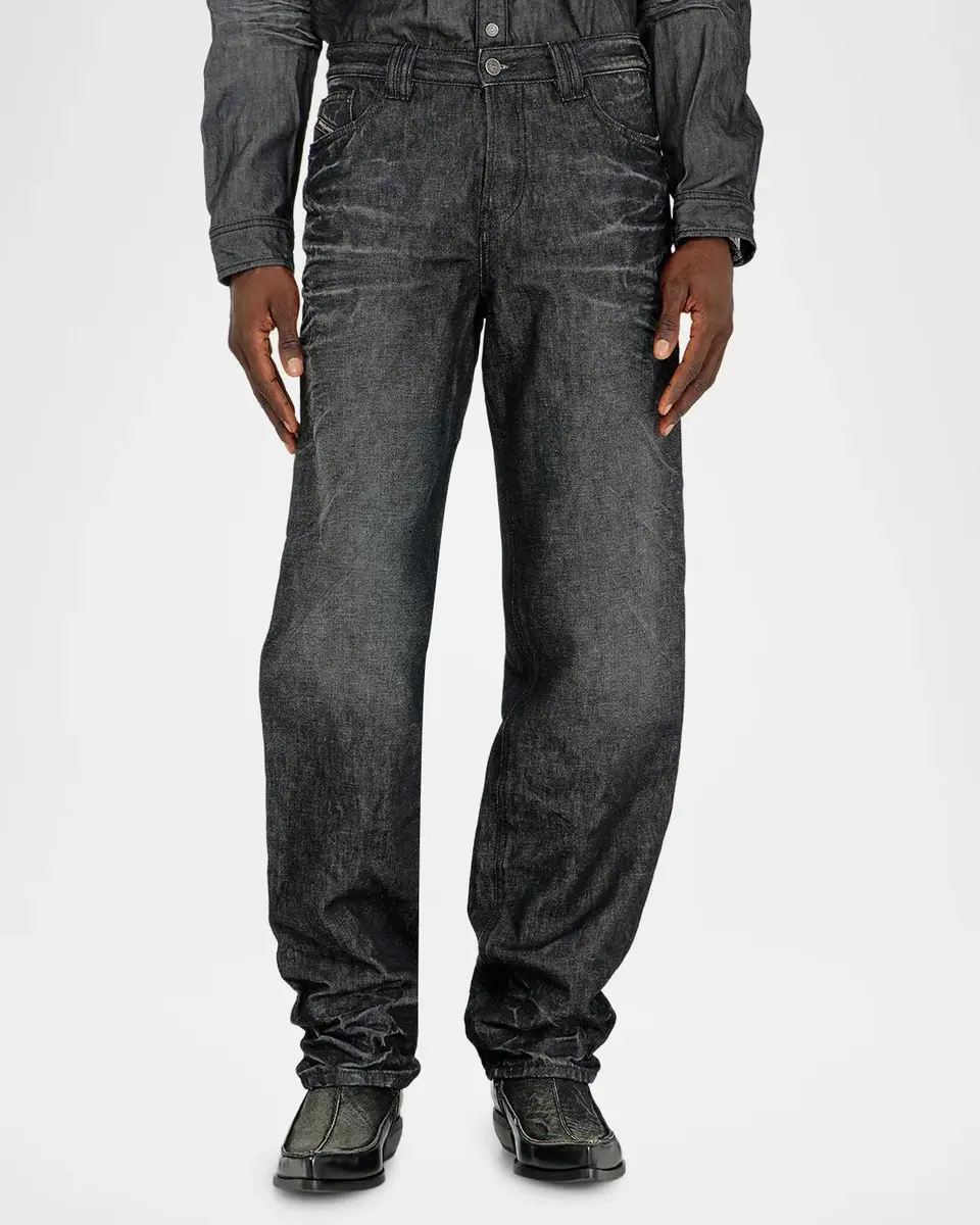 Diesel Men's 1991 D-Voeed Crinkle Denim Straight-Fit Jeans | Thumbnail 4 Diesel Men's 1991 D-Voeed Crinkle Denim Straight-Fit Jeans | Thumbnail 4