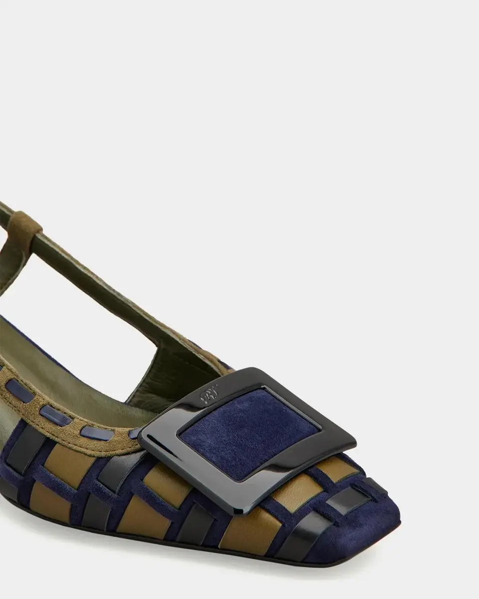 Roger Vivier 45mm Belle Vivier Infilature Woven Leather Slingback Pumps | Thumbnail 3 Roger Vivier 45mm Belle Vivier Infilature Woven Leather Slingback Pumps | Thumbnail 3