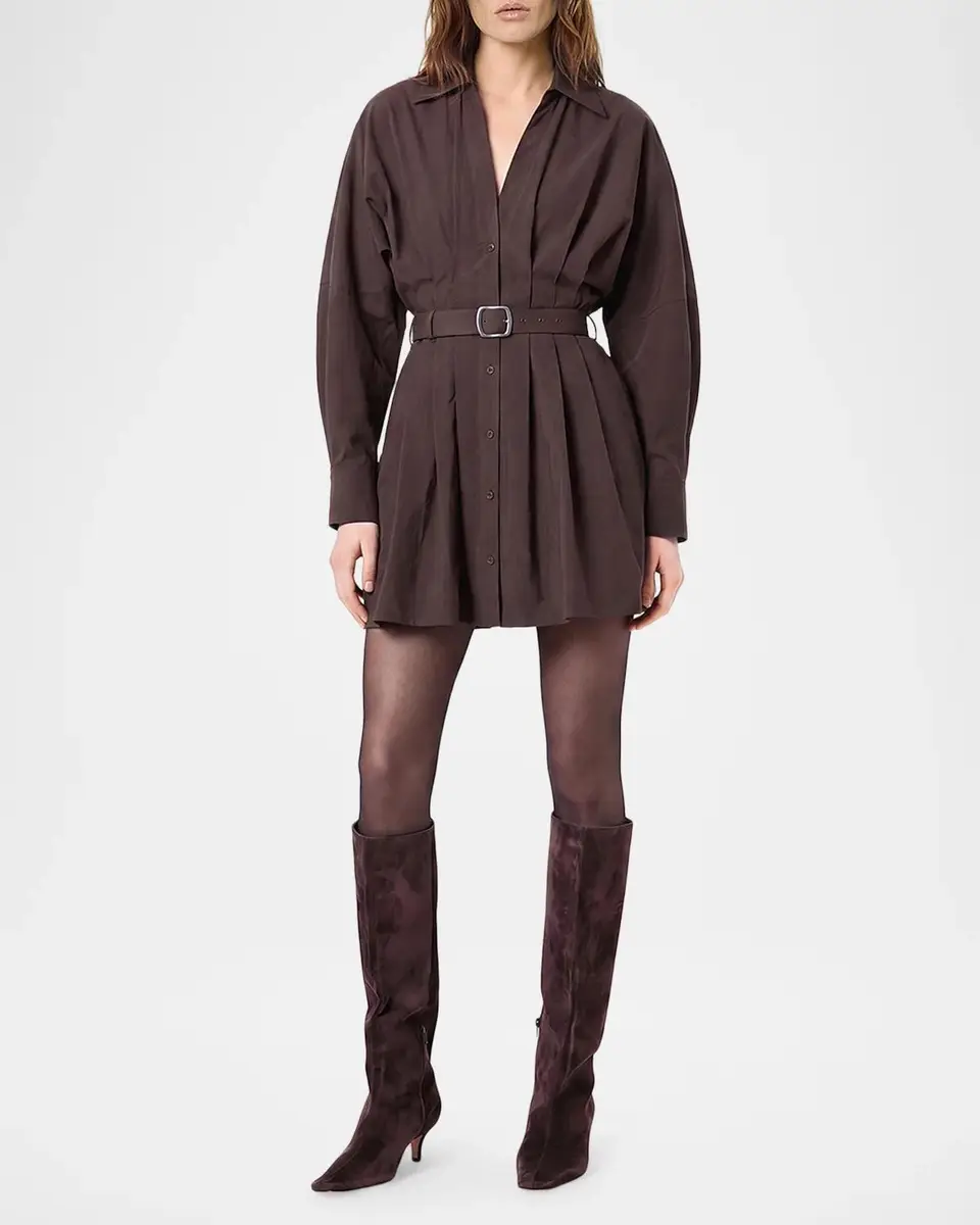 NICHOLAS Georgia Pleated Mini Shirtdress | Thumbnail 2 NICHOLAS Georgia Pleated Mini Shirtdress | Thumbnail 2