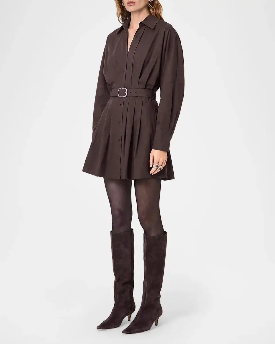 NICHOLAS Georgia Pleated Mini Shirtdress | Thumbnail 4 NICHOLAS Georgia Pleated Mini Shirtdress | Thumbnail 4