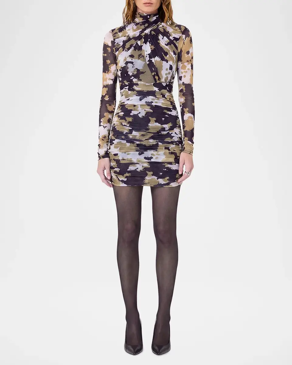 NICHOLAS Kaia Mesh Gathered Mini Dress | Thumbnail 2