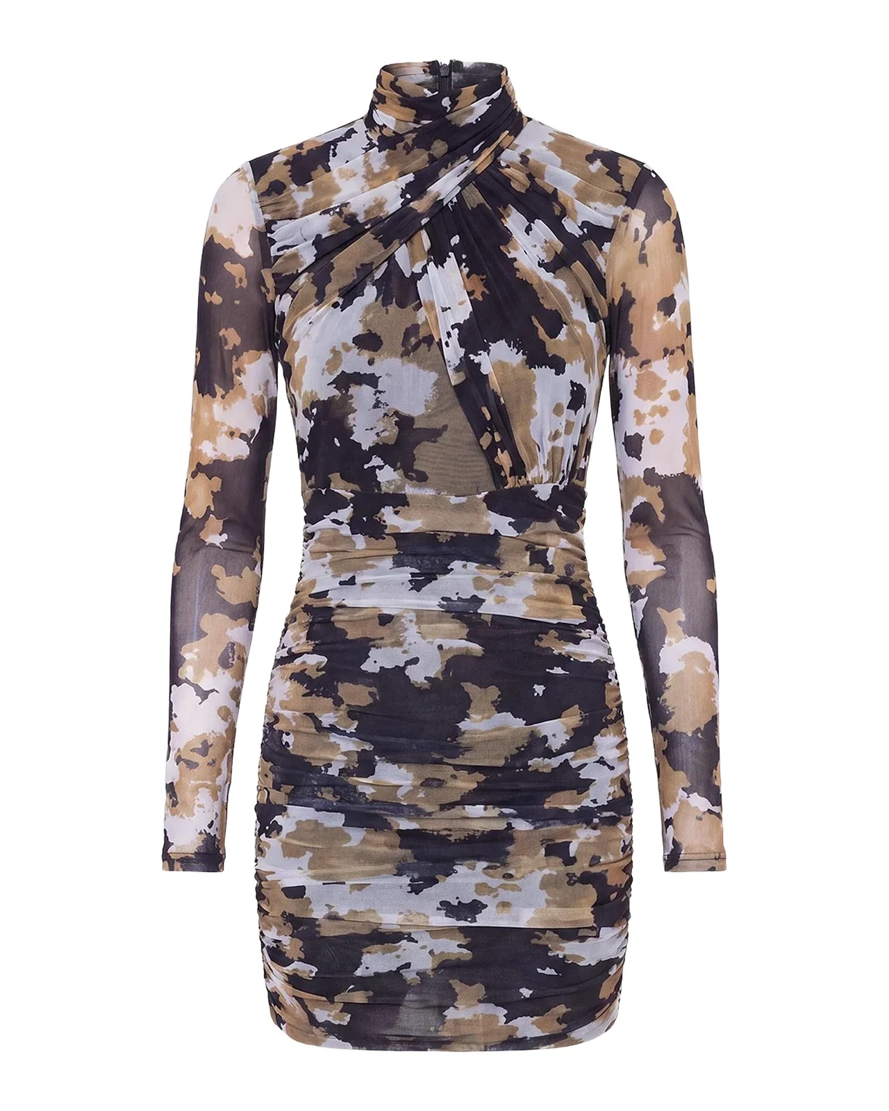 Kaia Mesh Gathered Mini Dress Kaia Mesh Gathered Mini Dress