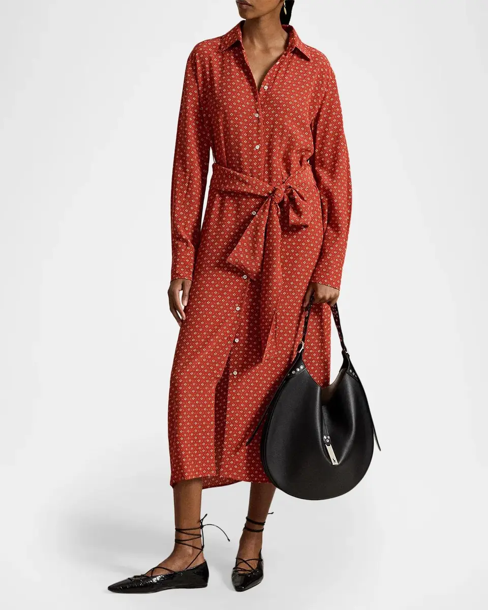 Polo Ralph Lauren Geometric Floral Print Midi Shirtdress | Thumbnail 2