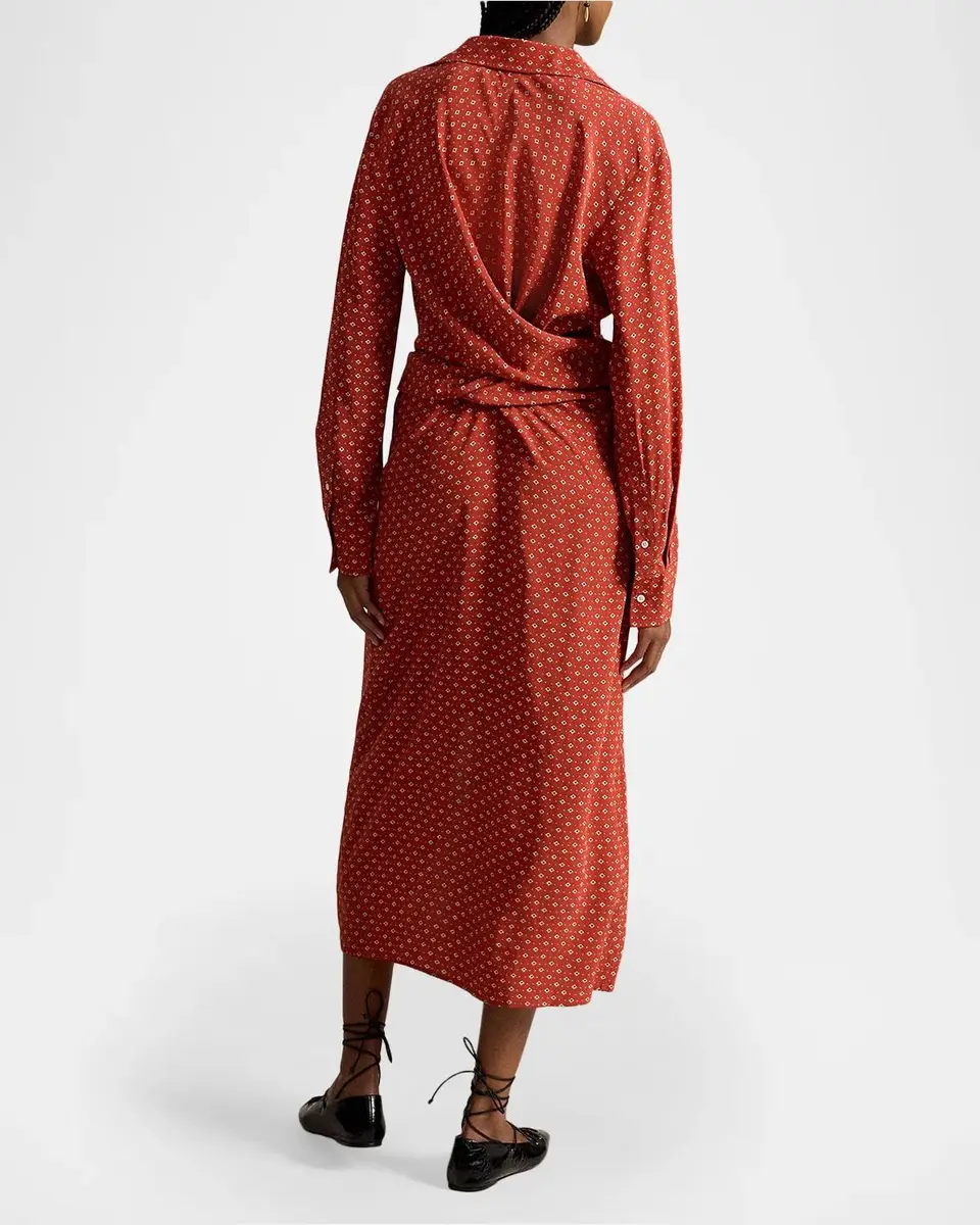 Polo Ralph Lauren Geometric Floral Print Midi Shirtdress | Thumbnail 3
