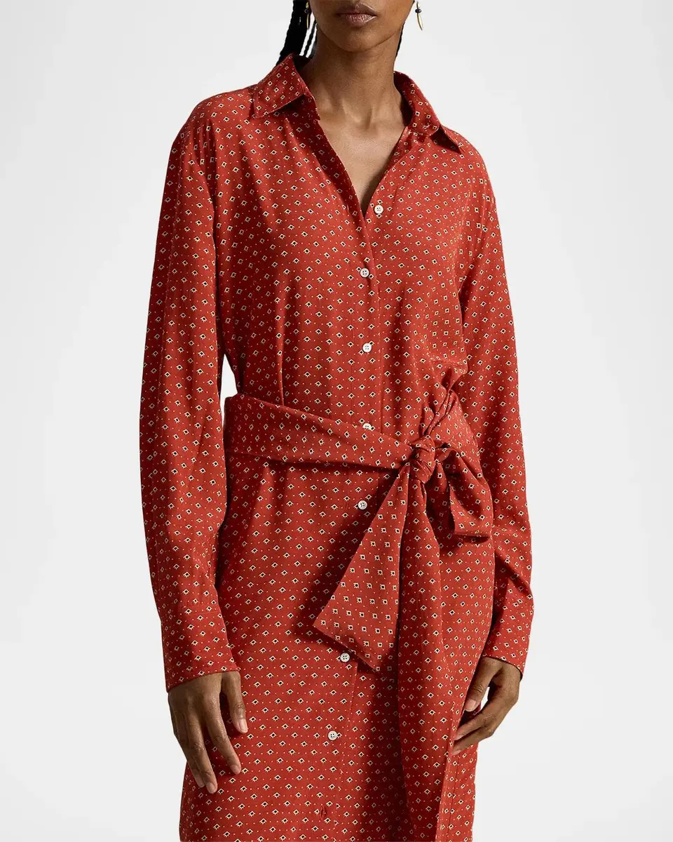Polo Ralph Lauren Geometric Floral Print Midi Shirtdress | Thumbnail 5
