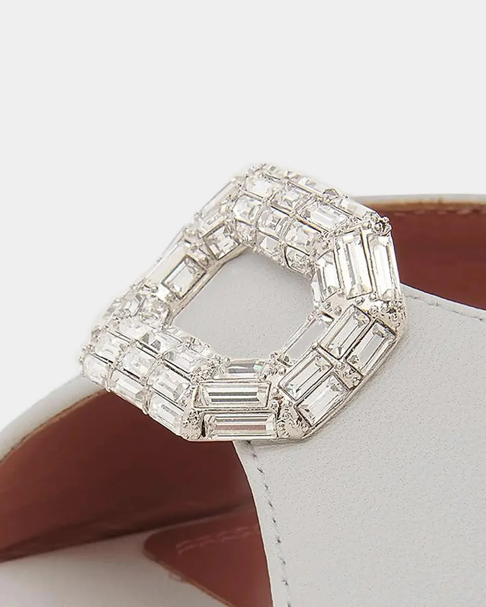Amina Muaddi Mini Camelia 95MM Crystal-Embellished Leather Mules | Thumbnail 3 Amina Muaddi Mini Camelia 95MM Crystal-Embellished Leather Mules | Thumbnail 3