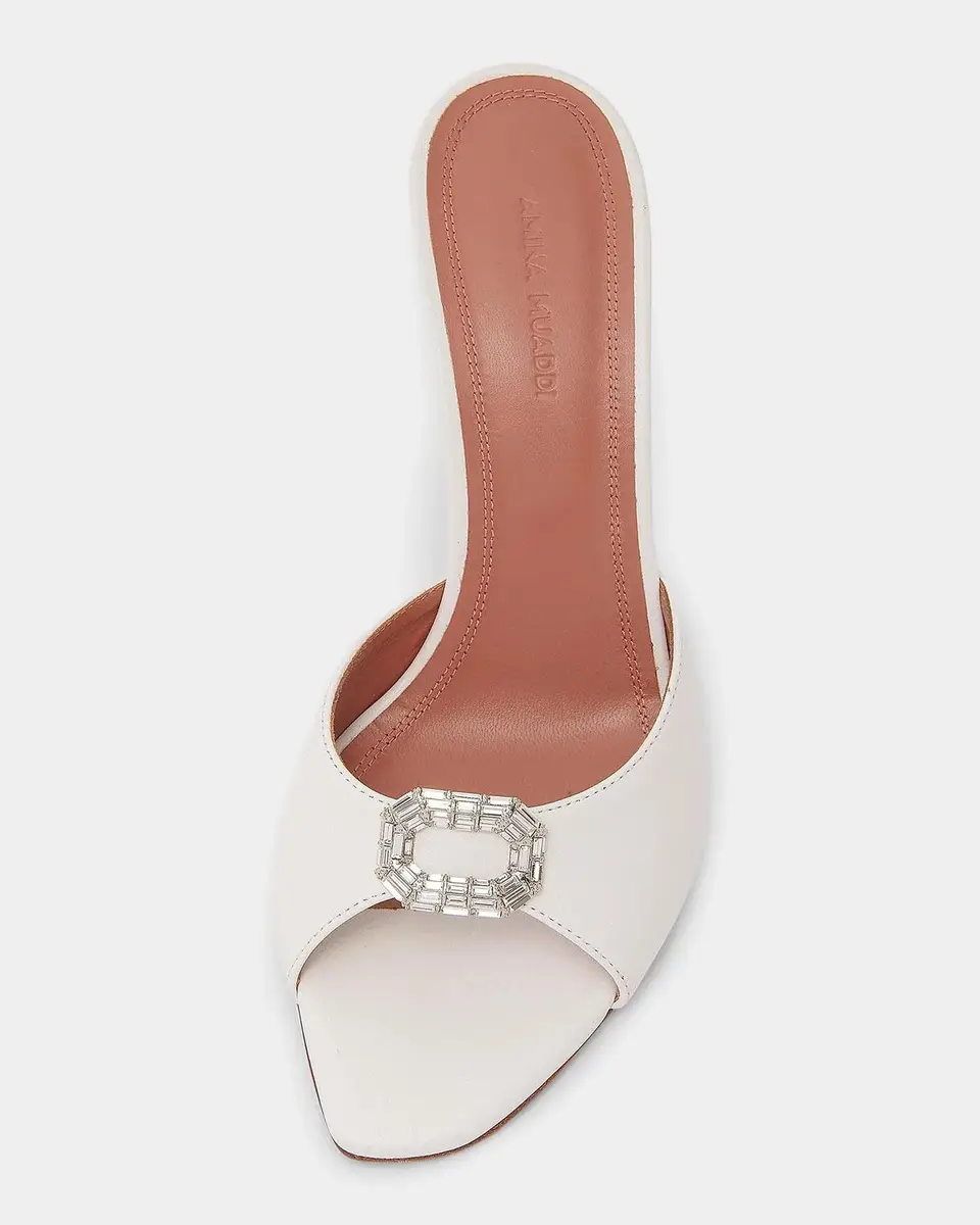 Amina Muaddi Mini Camelia 95MM Crystal-Embellished Leather Mules | Thumbnail 4 Amina Muaddi Mini Camelia 95MM Crystal-Embellished Leather Mules | Thumbnail 4