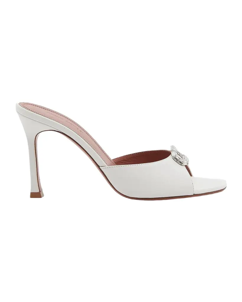 Mini Camelia 95MM Crystal-Embellished Leather Mules Mini Camelia 95MM Crystal-Embellished Leather Mules