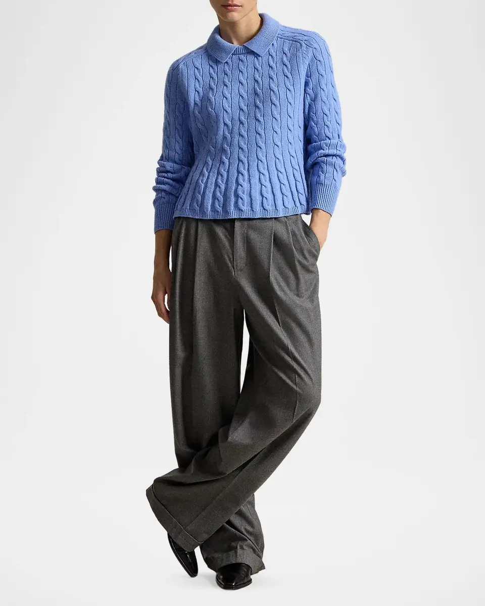 Polo Ralph Lauren Cable Wool-Cashmere Peplum Sweater | Thumbnail 2 Polo Ralph Lauren Cable Wool-Cashmere Peplum Sweater | Thumbnail 2