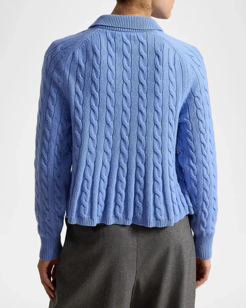 Polo Ralph Lauren Cable Wool-Cashmere Peplum Sweater | Thumbnail 3 Polo Ralph Lauren Cable Wool-Cashmere Peplum Sweater | Thumbnail 3