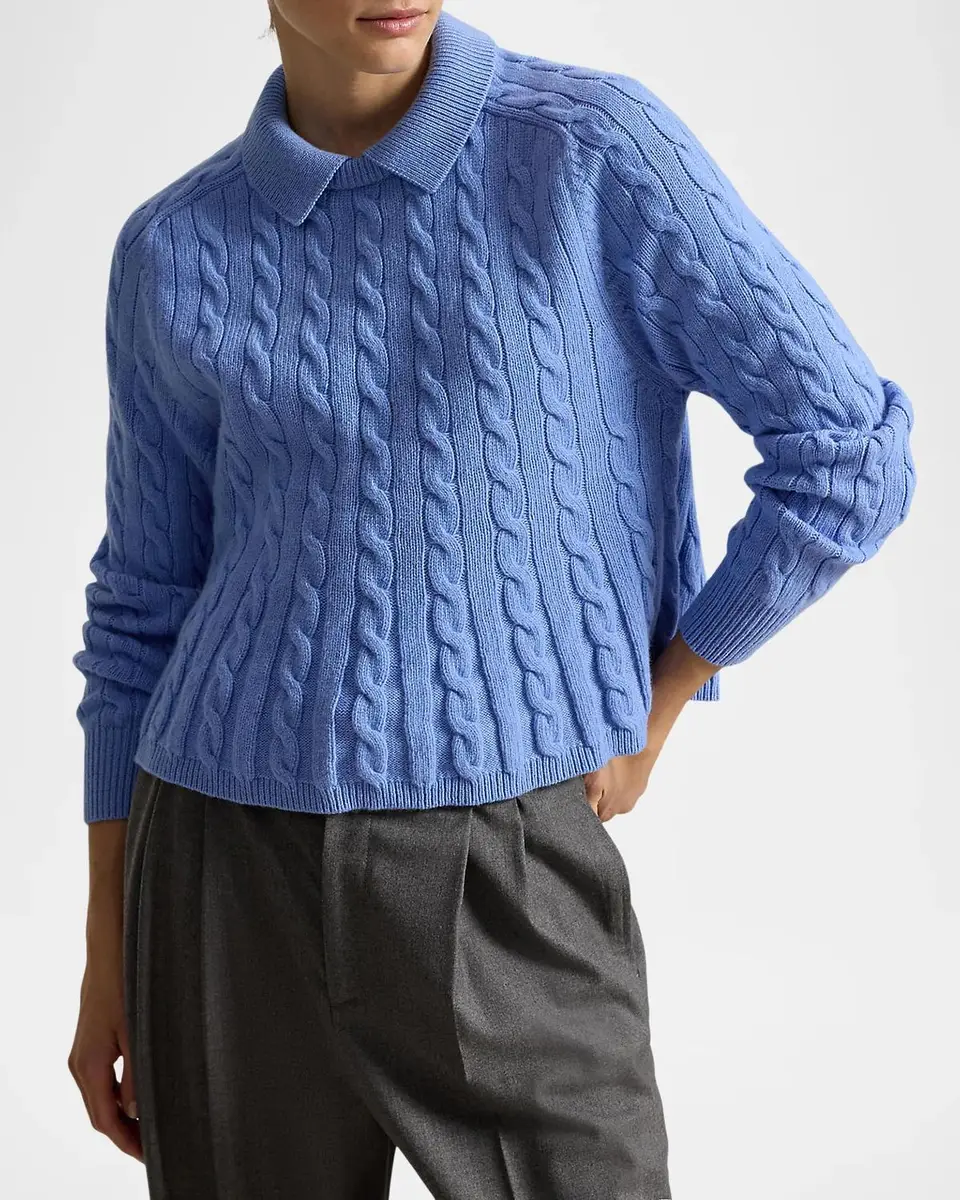 Polo Ralph Lauren Cable Wool-Cashmere Peplum Sweater | Thumbnail 4 Polo Ralph Lauren Cable Wool-Cashmere Peplum Sweater | Thumbnail 4