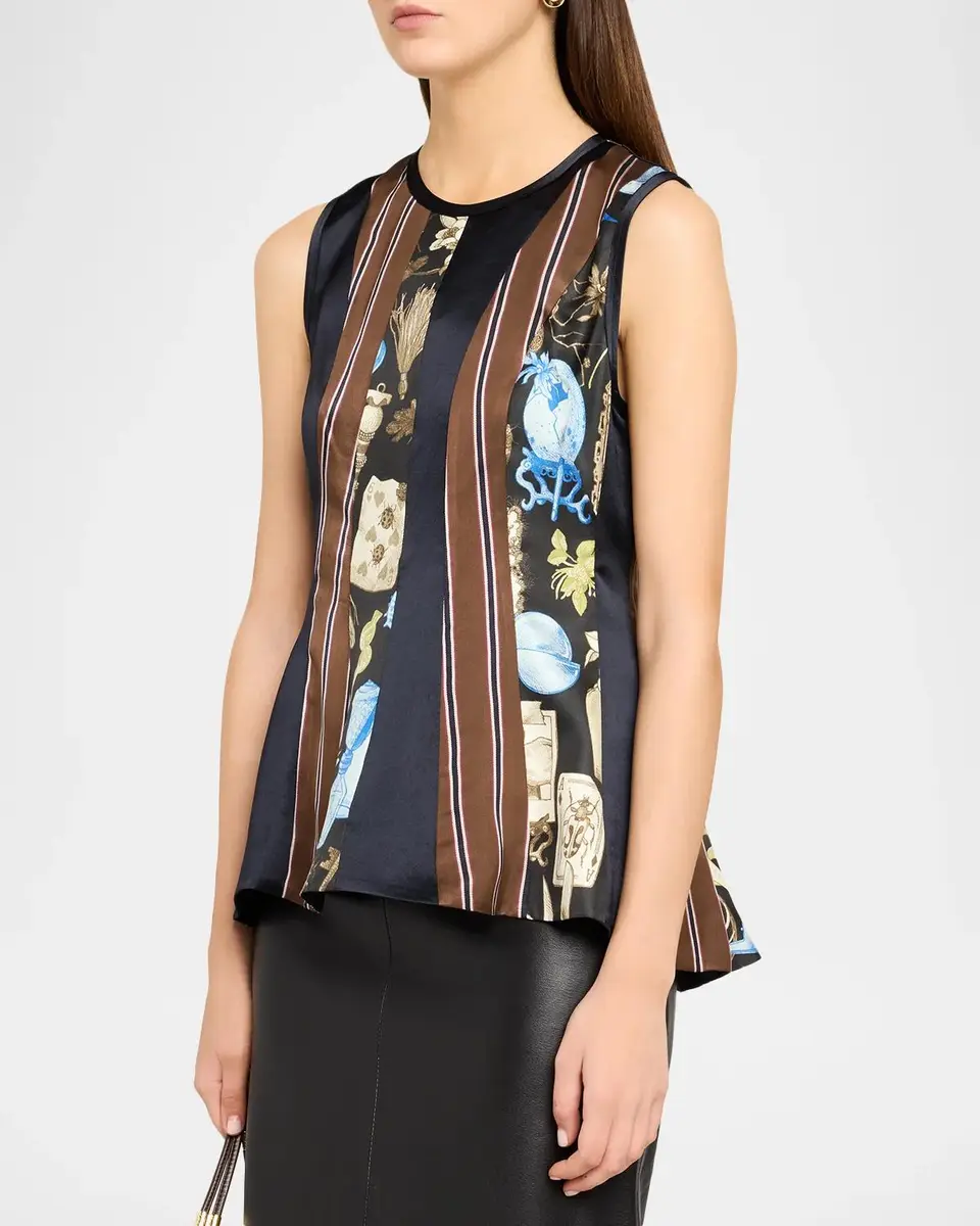 Jason Wu Collection Mixed-Media Paneled Sleeveless Peplum Top | Thumbnail 4 Jason Wu Collection Mixed-Media Paneled Sleeveless Peplum Top | Thumbnail 4