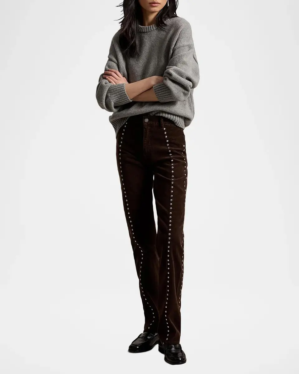 Polo Ralph Lauren Studded Corduroy Straight-Leg Pants | Thumbnail 2 Polo Ralph Lauren Studded Corduroy Straight-Leg Pants | Thumbnail 2