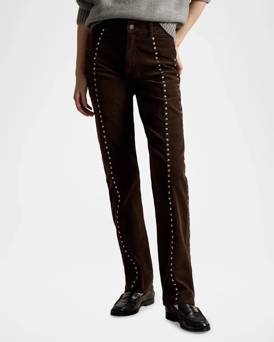 Polo Ralph Lauren Studded Corduroy Straight-Leg Pants | Thumbnail 4 Polo Ralph Lauren Studded Corduroy Straight-Leg Pants | Thumbnail 4