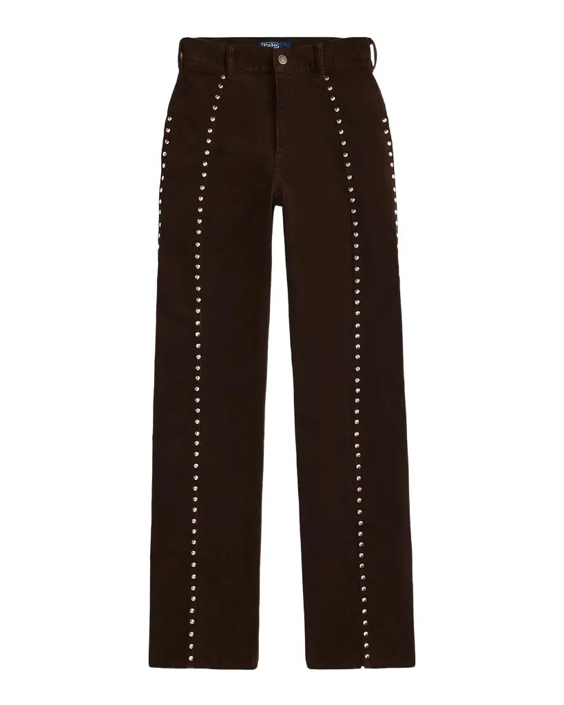 Polo Ralph Lauren Studded Corduroy Straight-Leg Pants