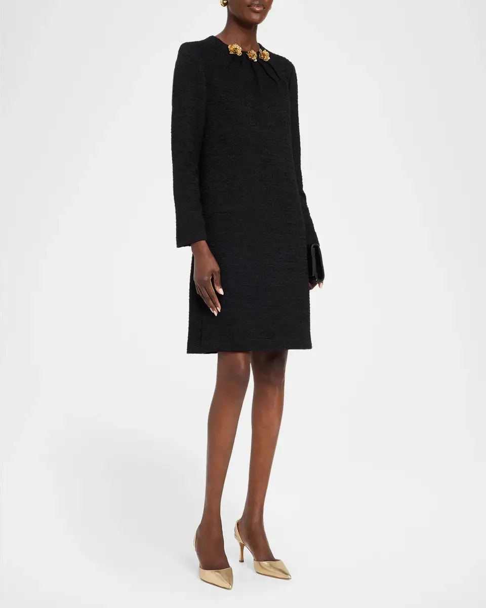 Rickie Freeman for Teri Jon Floral Applique Tweed Shift Dress | Thumbnail 4 Rickie Freeman for Teri Jon Floral Applique Tweed Shift Dress | Thumbnail 4