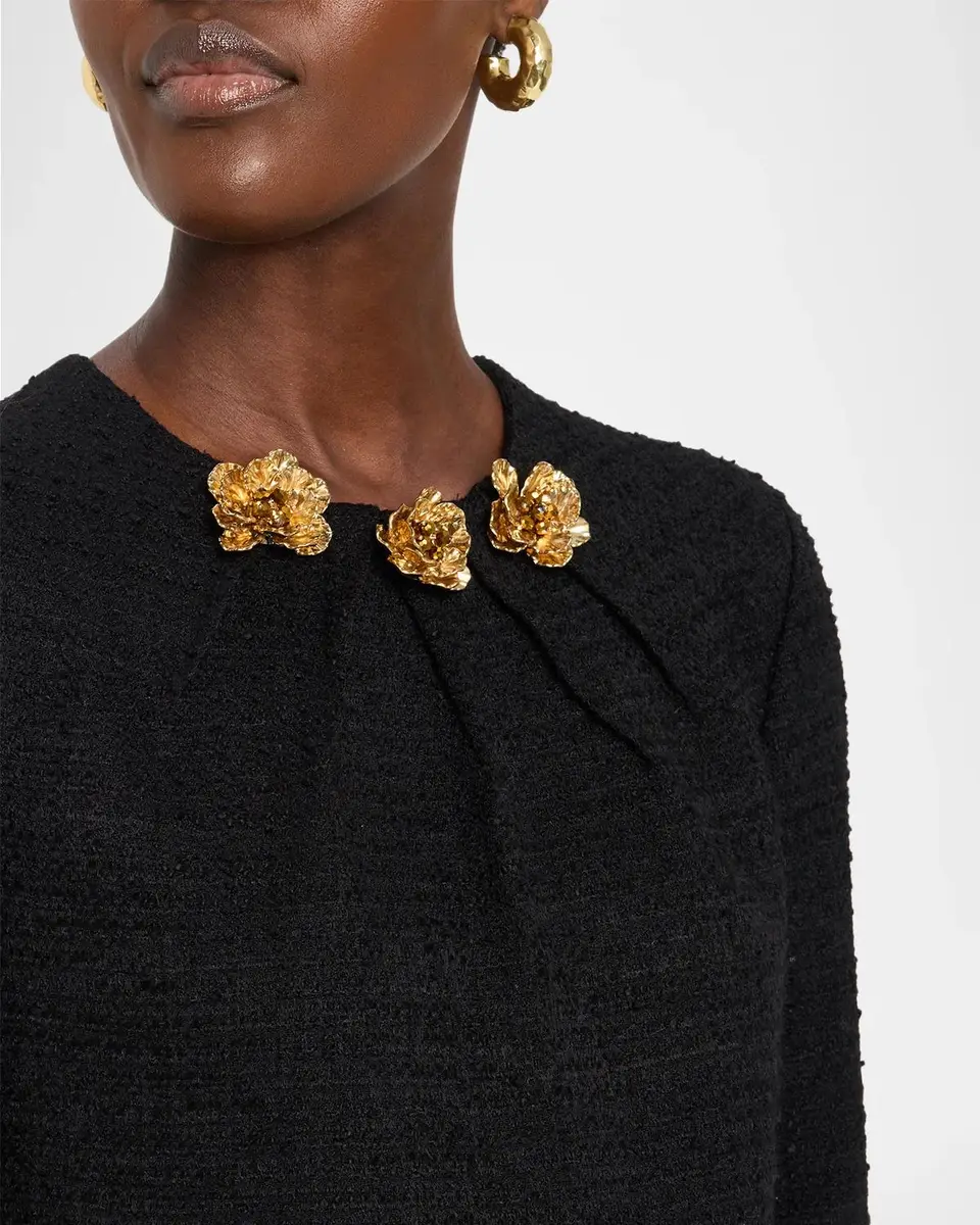 Rickie Freeman for Teri Jon Floral Applique Tweed Shift Dress | Thumbnail 5 Rickie Freeman for Teri Jon Floral Applique Tweed Shift Dress | Thumbnail 5