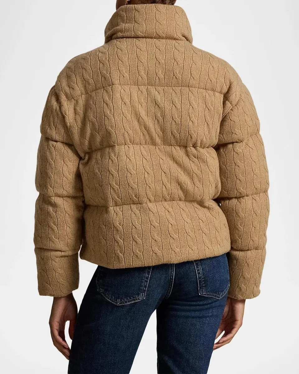 Polo Ralph Lauren Cable-Knit Wool-Cashmere Puffer Jacket | Thumbnail 3