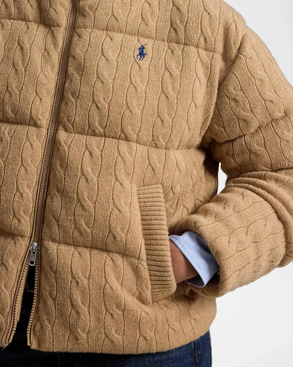 Polo Ralph Lauren Cable-Knit Wool-Cashmere Puffer Jacket | Thumbnail 5