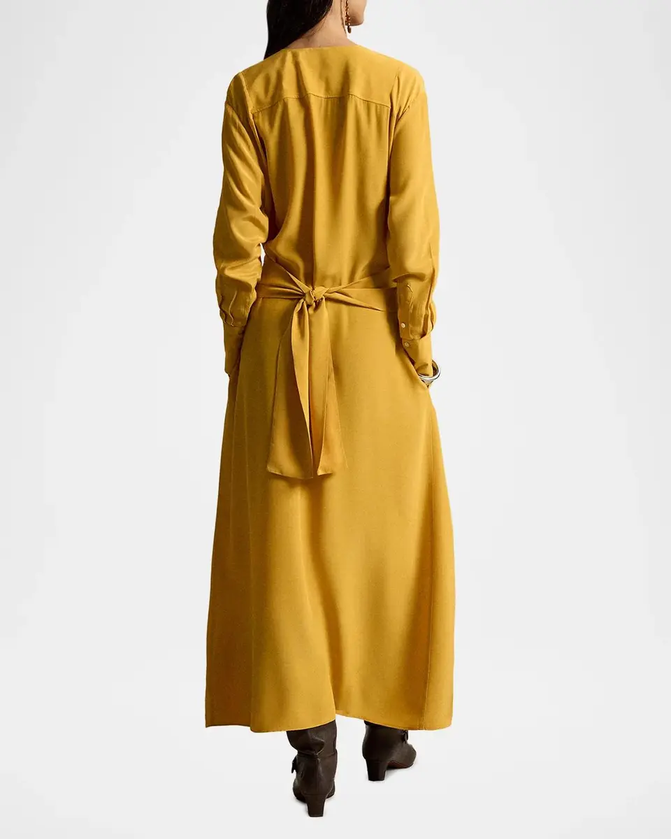 Polo Ralph Lauren Tie-Front Crepe Maxi Dress | Thumbnail 3