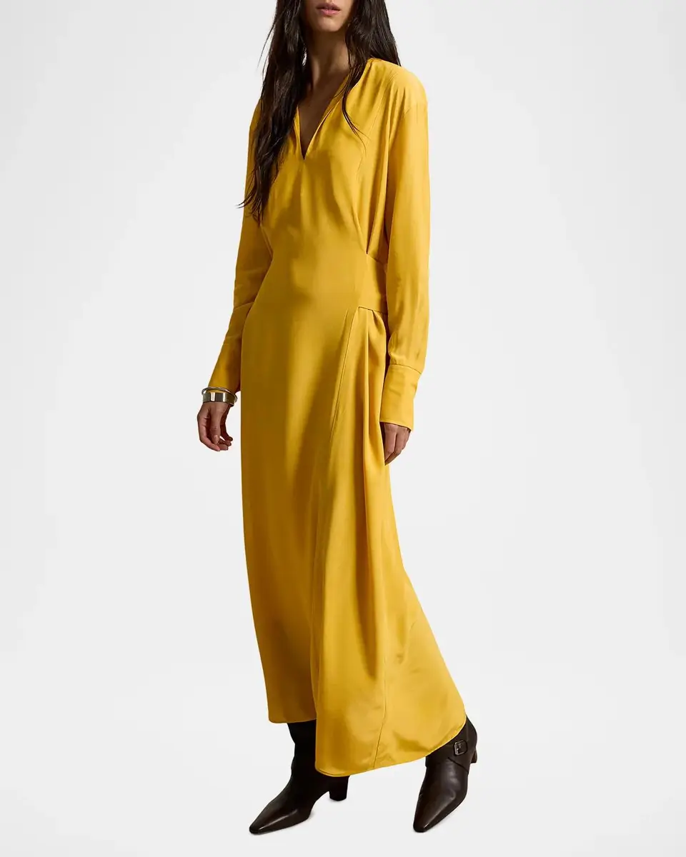 Polo Ralph Lauren Tie-Front Crepe Maxi Dress | Thumbnail 4