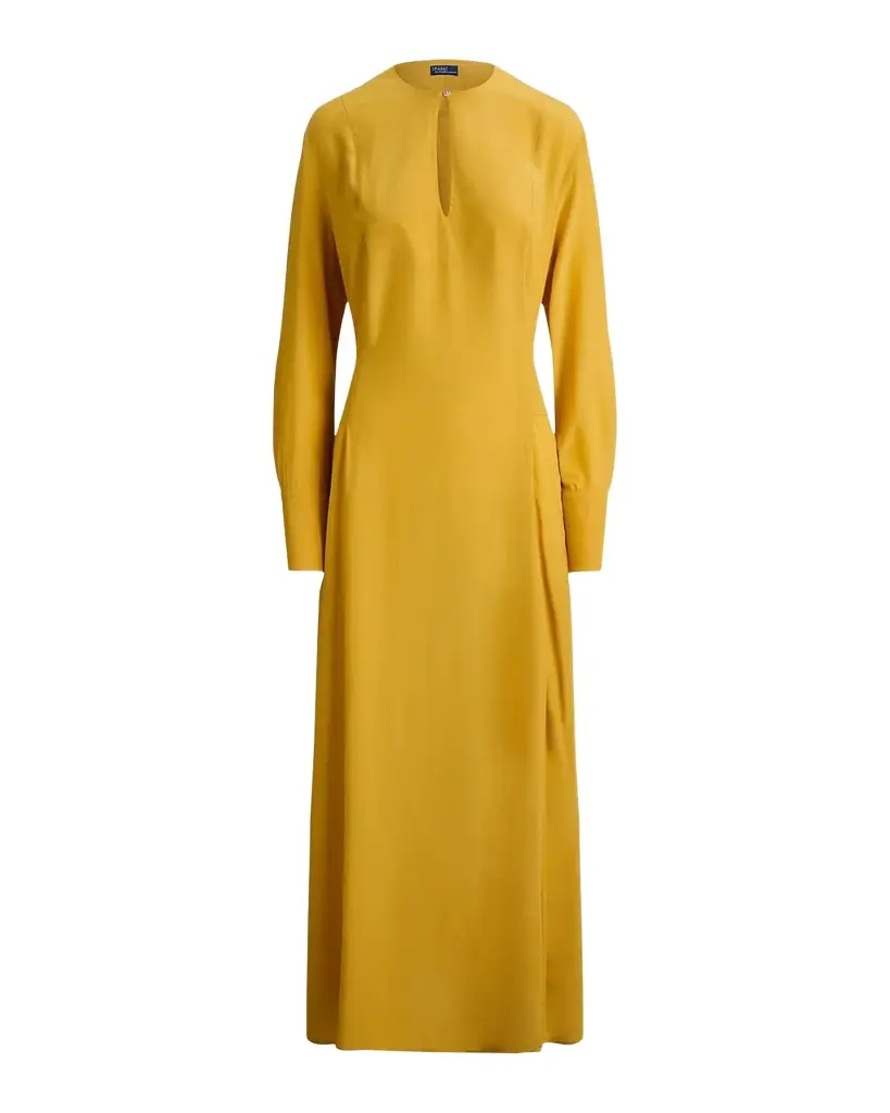 Polo Ralph Lauren Tie-Front Crepe Maxi Dress