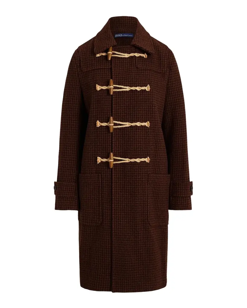 Polo Ralph Lauren Houndstooth Wool Toggle Coat