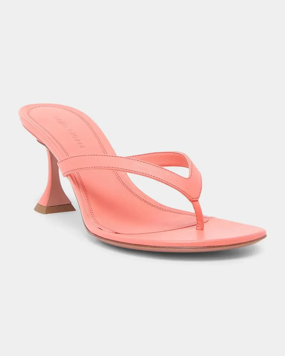 Amina Muaddi Juliette 70MM Leather Trumpet Heel Sandals | Thumbnail 5 Amina Muaddi Juliette 70MM Leather Trumpet Heel Sandals | Thumbnail 5