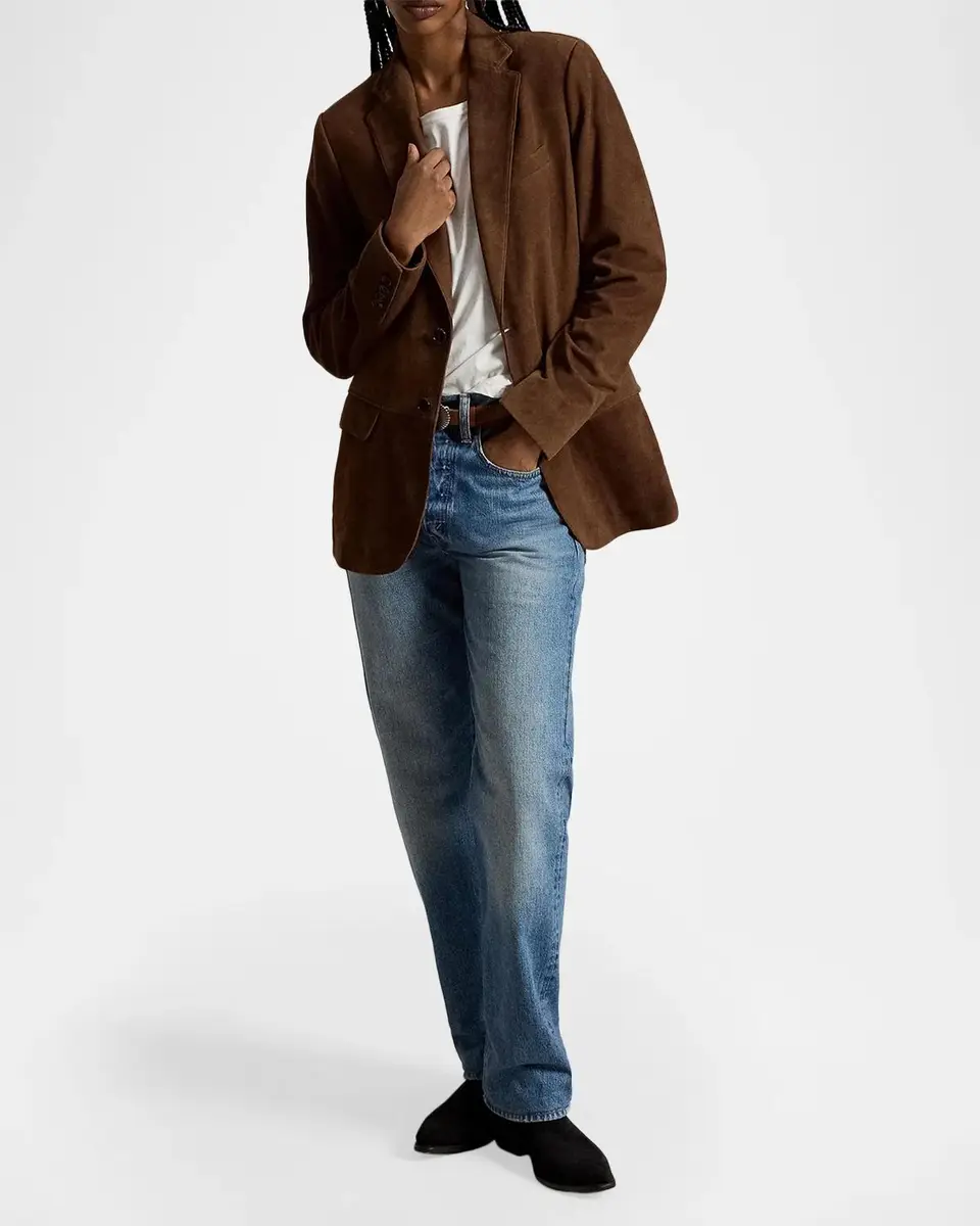 Polo Ralph Lauren Single-Breasted Suede Blazer | Thumbnail 2