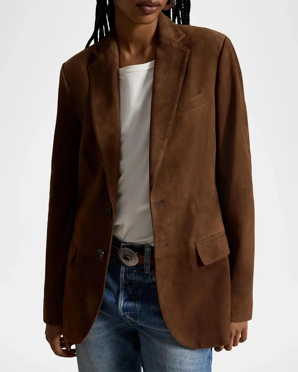 Polo Ralph Lauren Single-Breasted Suede Blazer | Thumbnail 4