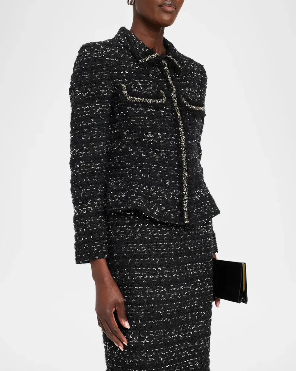 Rickie Freeman for Teri Jon Beaded Metallic Boucle Jacket | Thumbnail 4 Rickie Freeman for Teri Jon Beaded Metallic Boucle Jacket | Thumbnail 4