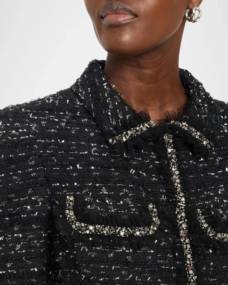 Rickie Freeman for Teri Jon Beaded Metallic Boucle Jacket | Thumbnail 5 Rickie Freeman for Teri Jon Beaded Metallic Boucle Jacket | Thumbnail 5