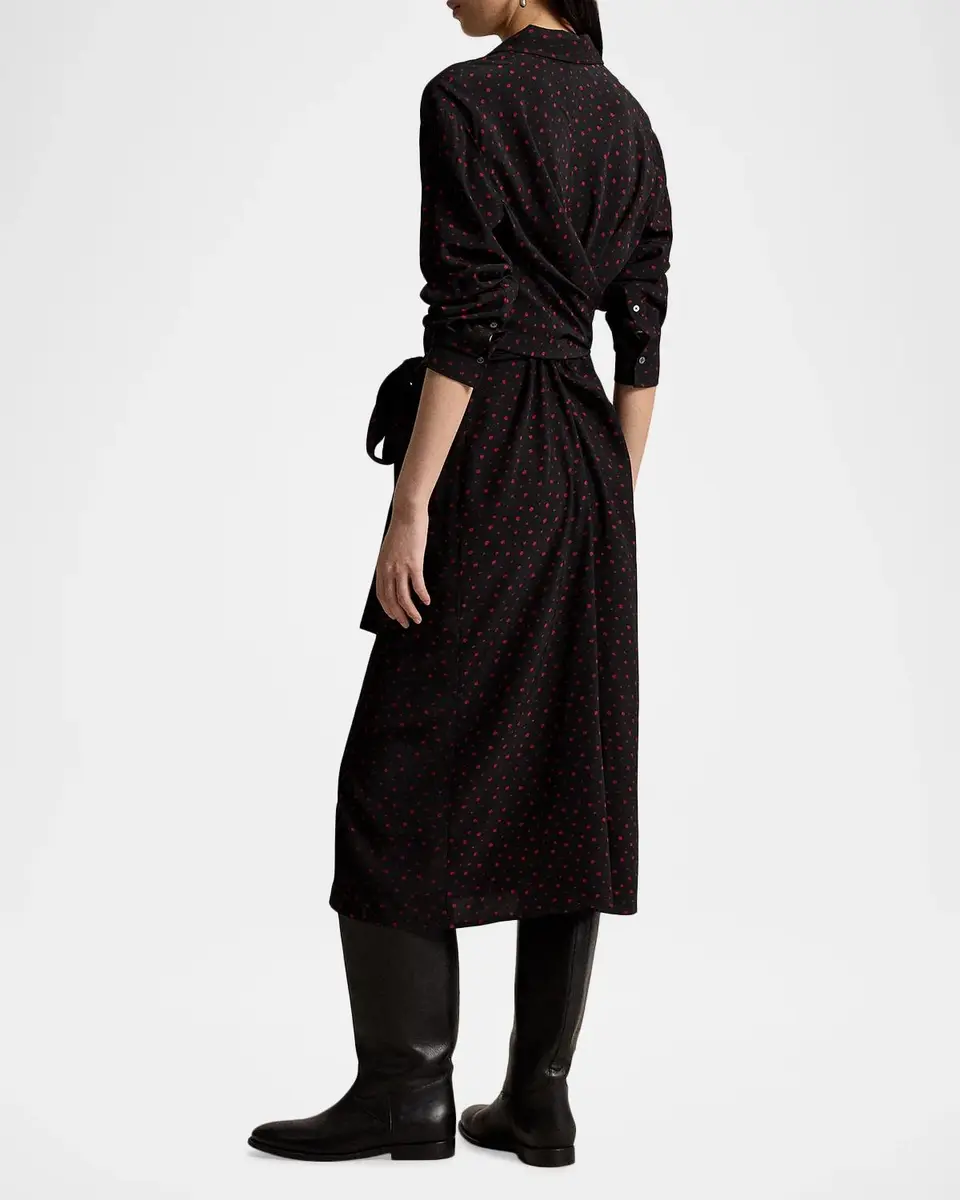 Polo Ralph Lauren Printed Crepe Tie-Waist Shirtdress | Thumbnail 3