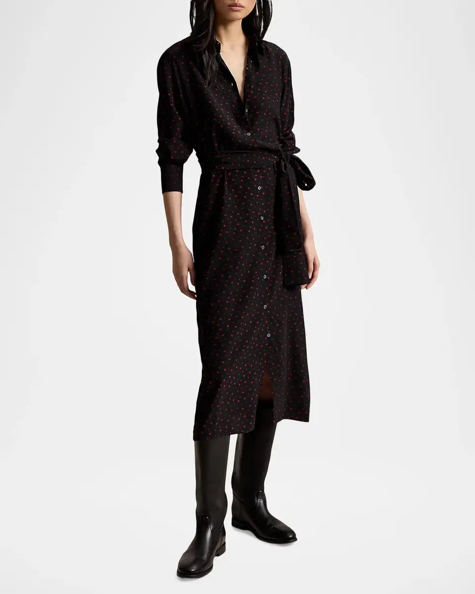 Polo Ralph Lauren Printed Crepe Tie-Waist Shirtdress | Thumbnail 4