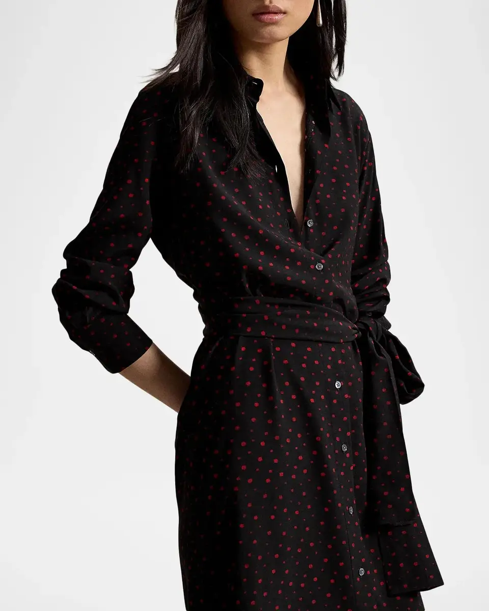 Polo Ralph Lauren Printed Crepe Tie-Waist Shirtdress | Thumbnail 5
