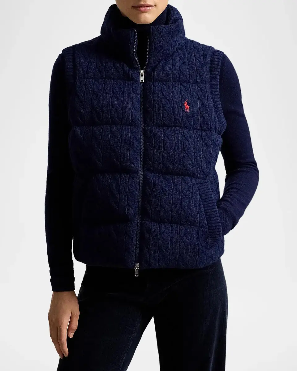 Polo Ralph Lauren Cable-Knit Wool-Cashmere Zip Gilet | Thumbnail 4 Polo Ralph Lauren Cable-Knit Wool-Cashmere Zip Gilet | Thumbnail 4