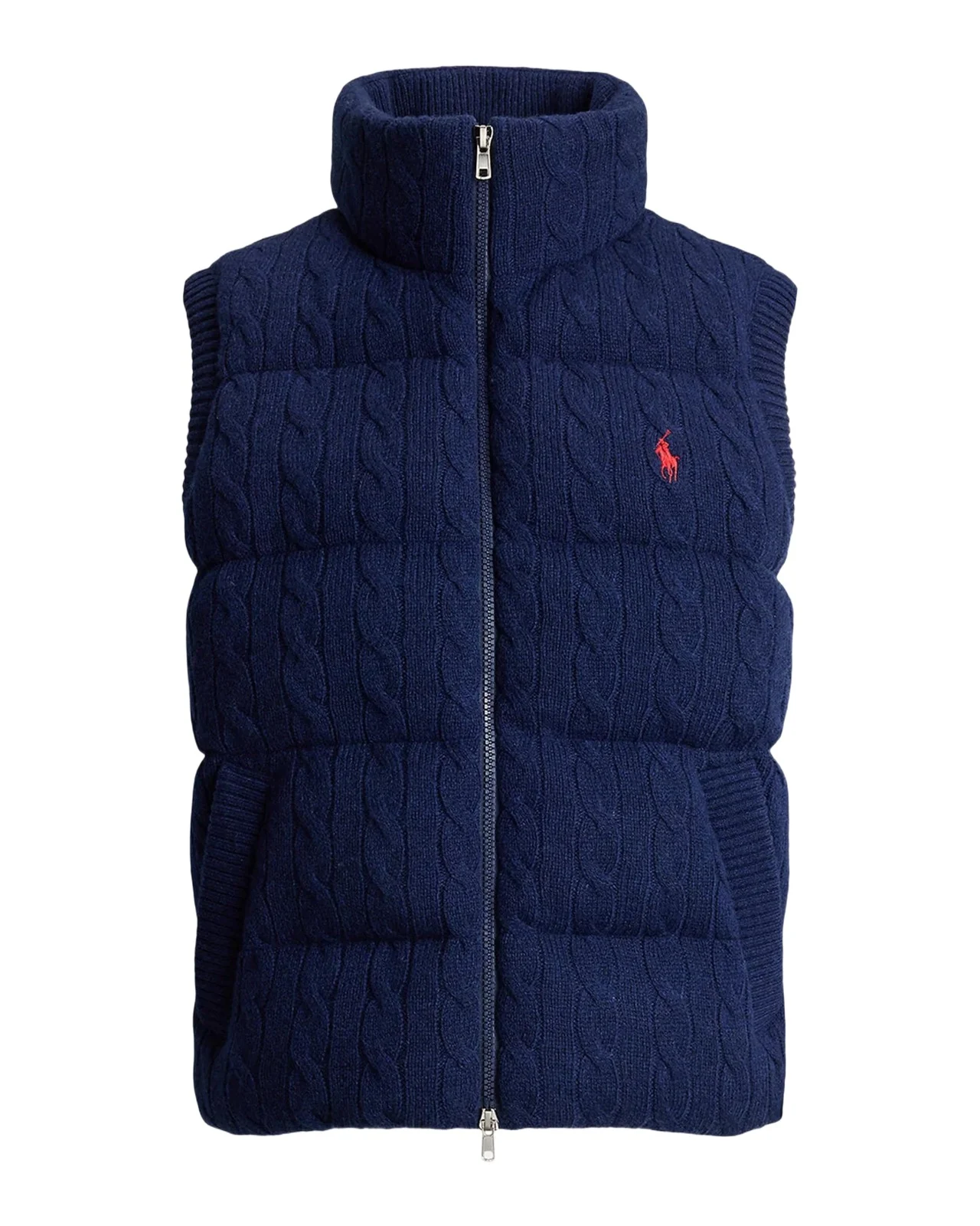 Polo Ralph Lauren Cable-Knit Wool-Cashmere Zip Gilet