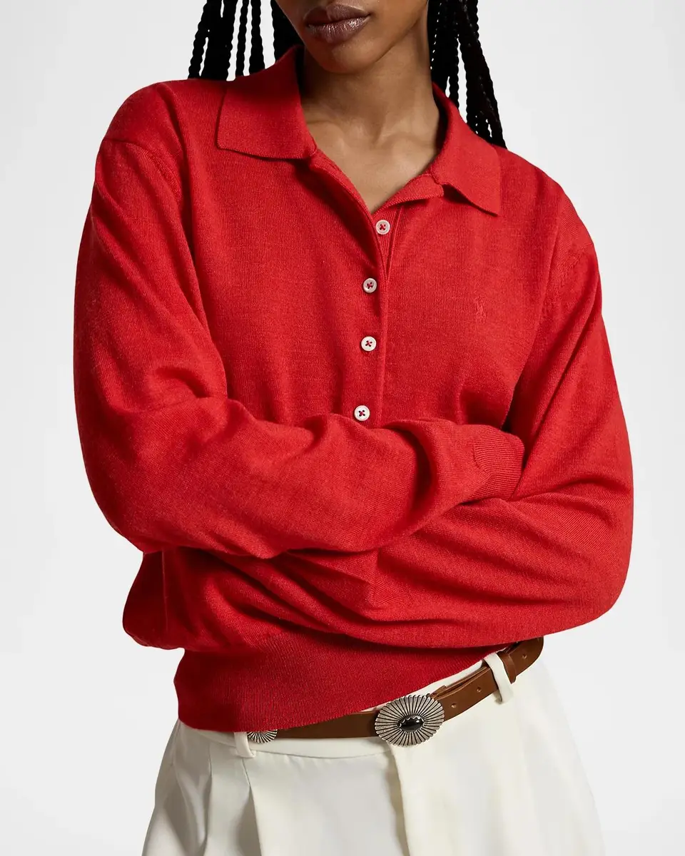 Polo Ralph Lauren Merino Wool Polo-Collar Sweater | Thumbnail 4 Polo Ralph Lauren Merino Wool Polo-Collar Sweater | Thumbnail 4