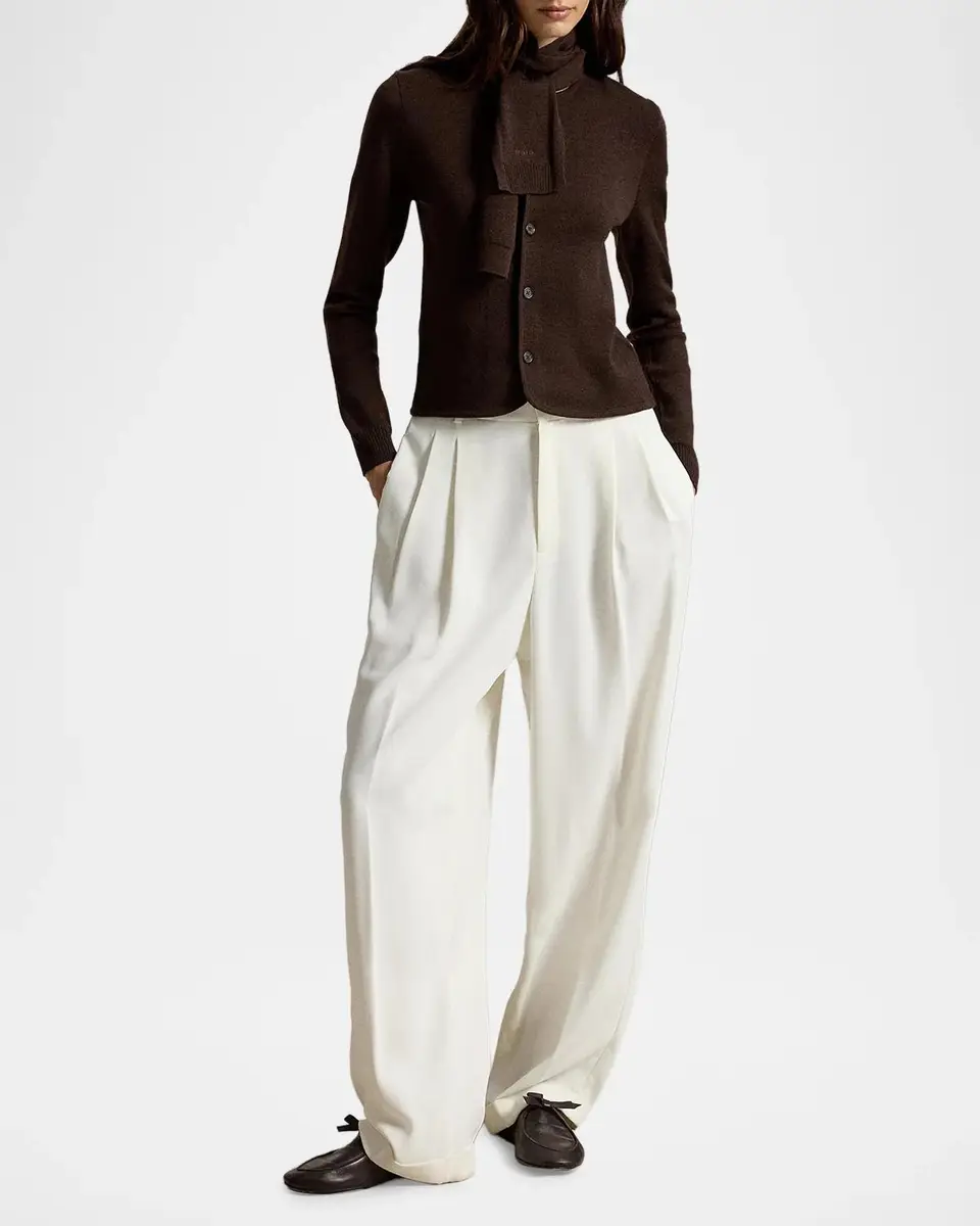Polo Ralph Lauren Tie-Scarf Wool Cardigan | Thumbnail 2