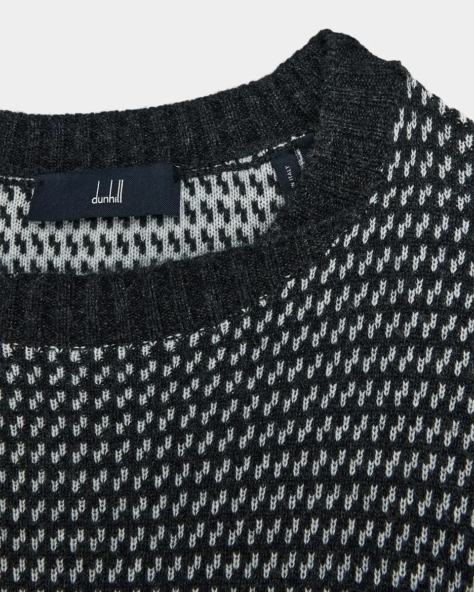 dunhill Men's Cashmere 7GG Two-Tone Crewneck Sweater | Thumbnail 2 dunhill Men's Cashmere 7GG Two-Tone Crewneck Sweater | Thumbnail 2