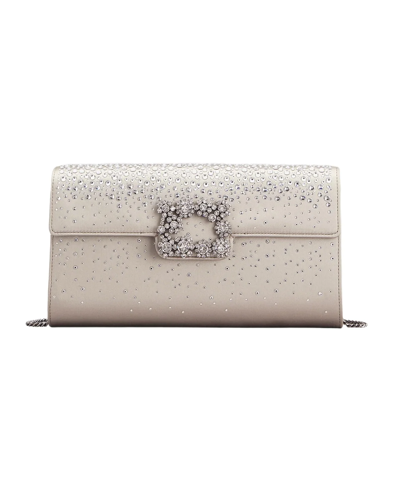 Roger Vivier Crystal Satin Envelope Clutch Bag