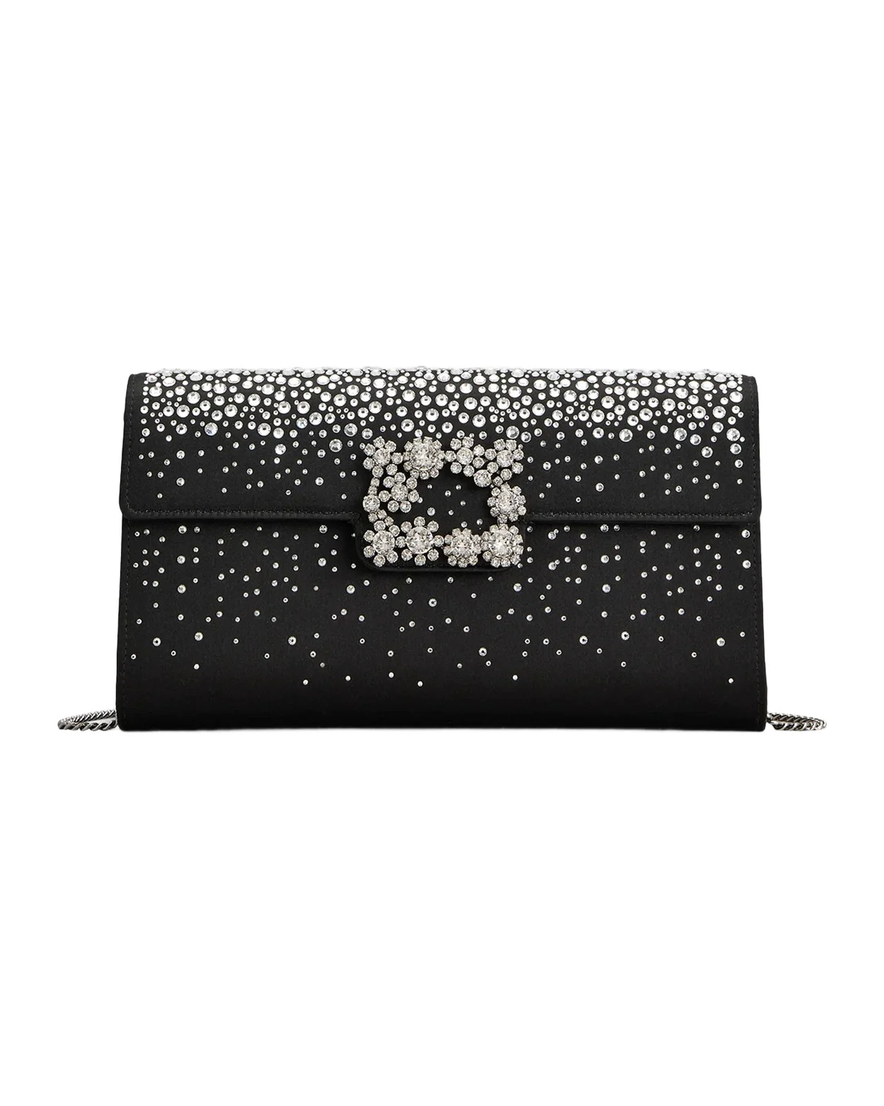 Roger Vivier Crystal Satin Envelope Clutch Bag