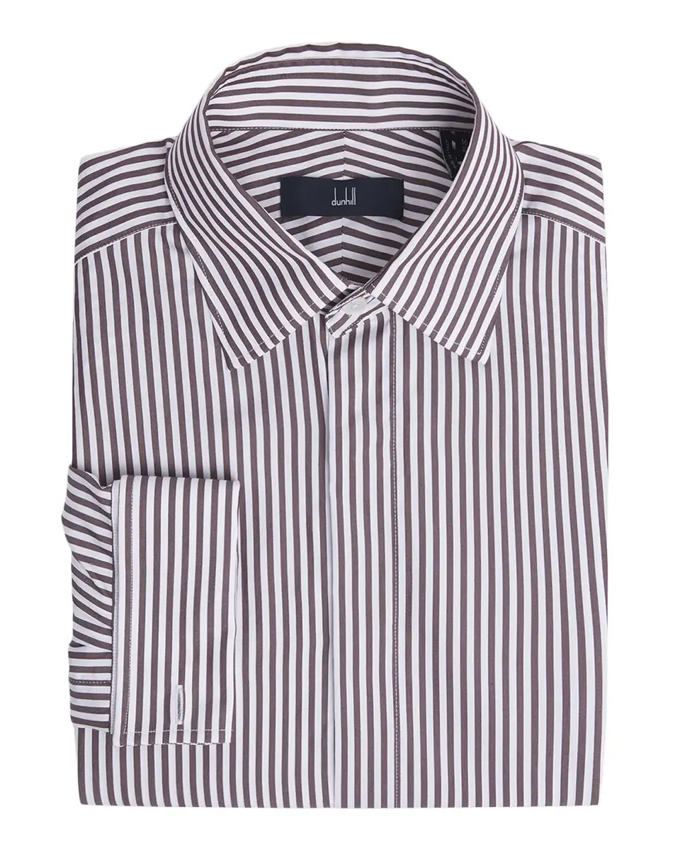 dunhill Men's Cotton & Silk Bengal Stripe Dress Shirt | Thumbnail 3 dunhill Men's Cotton & Silk Bengal Stripe Dress Shirt | Thumbnail 3