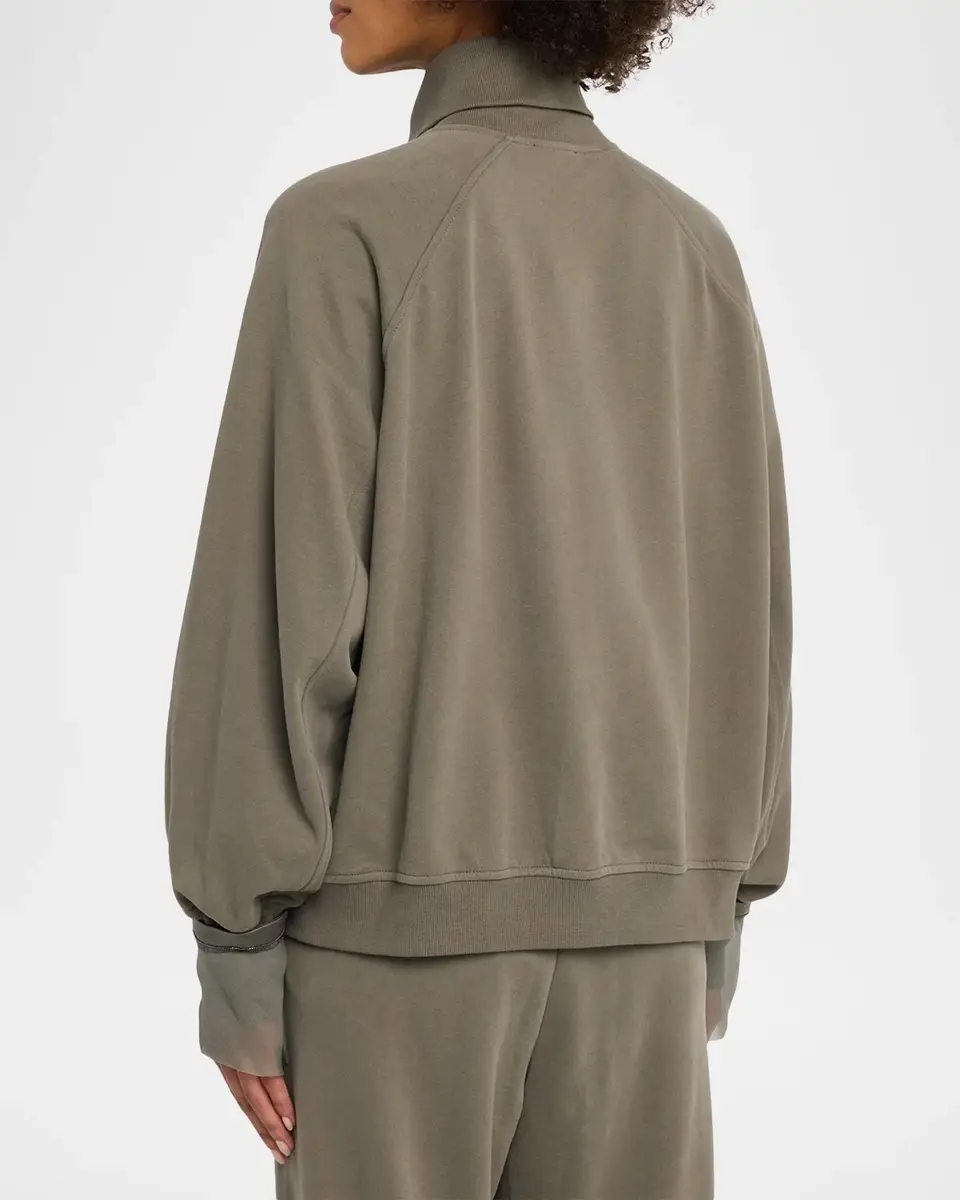 Brunello Cucinelli Monili Silk Cuffs Travel Zip-Up Jacket | Thumbnail 3 Brunello Cucinelli Monili Silk Cuffs Travel Zip-Up Jacket | Thumbnail 3