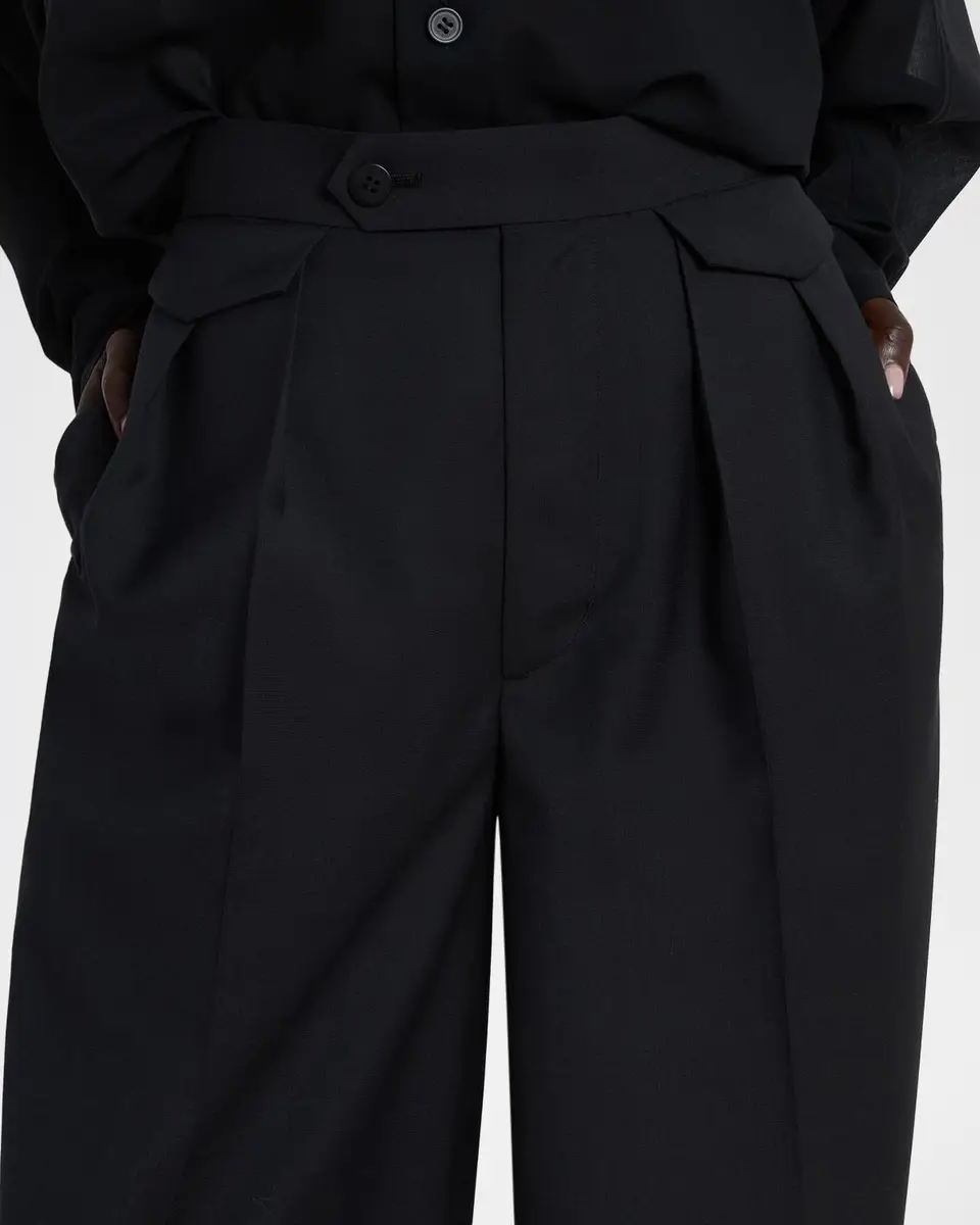Issey Miyake Honest Ensemble Wool-Blend Pleated Trousers | Thumbnail 4 Issey Miyake Honest Ensemble Wool-Blend Pleated Trousers | Thumbnail 4