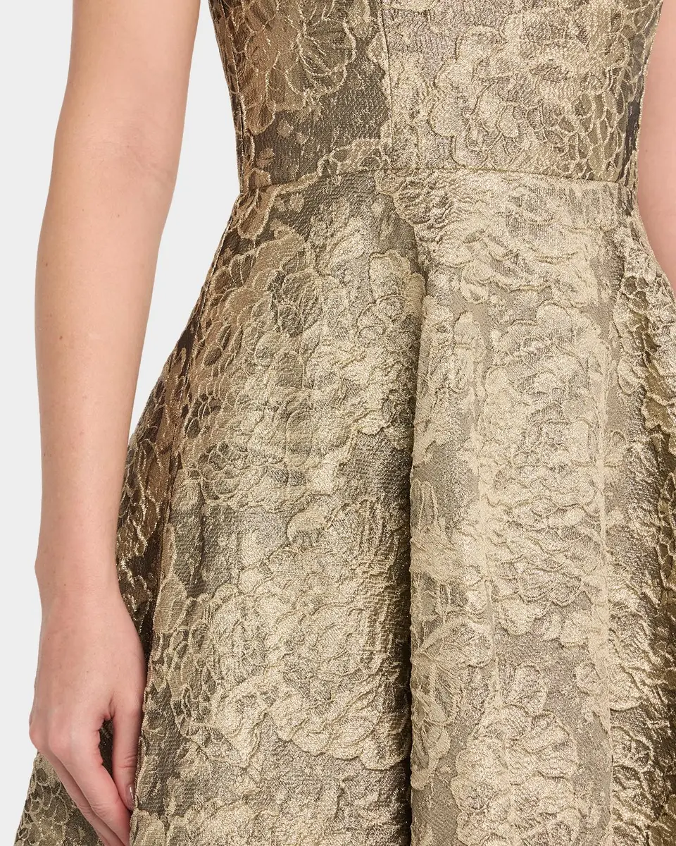 THEIA Dakota Strapless Metallic Jacquard Gown | Thumbnail 5 THEIA Dakota Strapless Metallic Jacquard Gown | Thumbnail 5