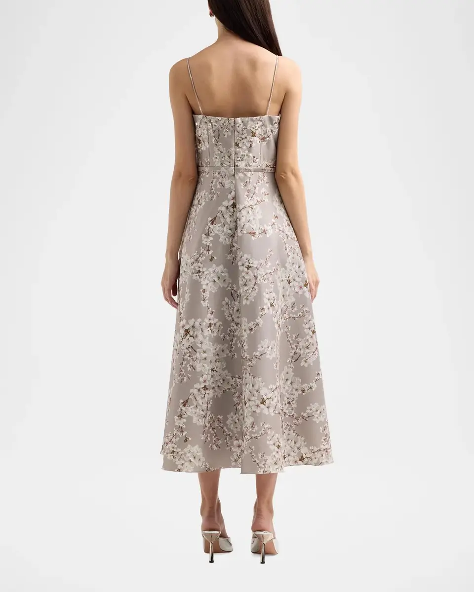 SACHIN & BABI Laurel Printed Satin Midi Dress | Thumbnail 3 SACHIN & BABI Laurel Printed Satin Midi Dress | Thumbnail 3