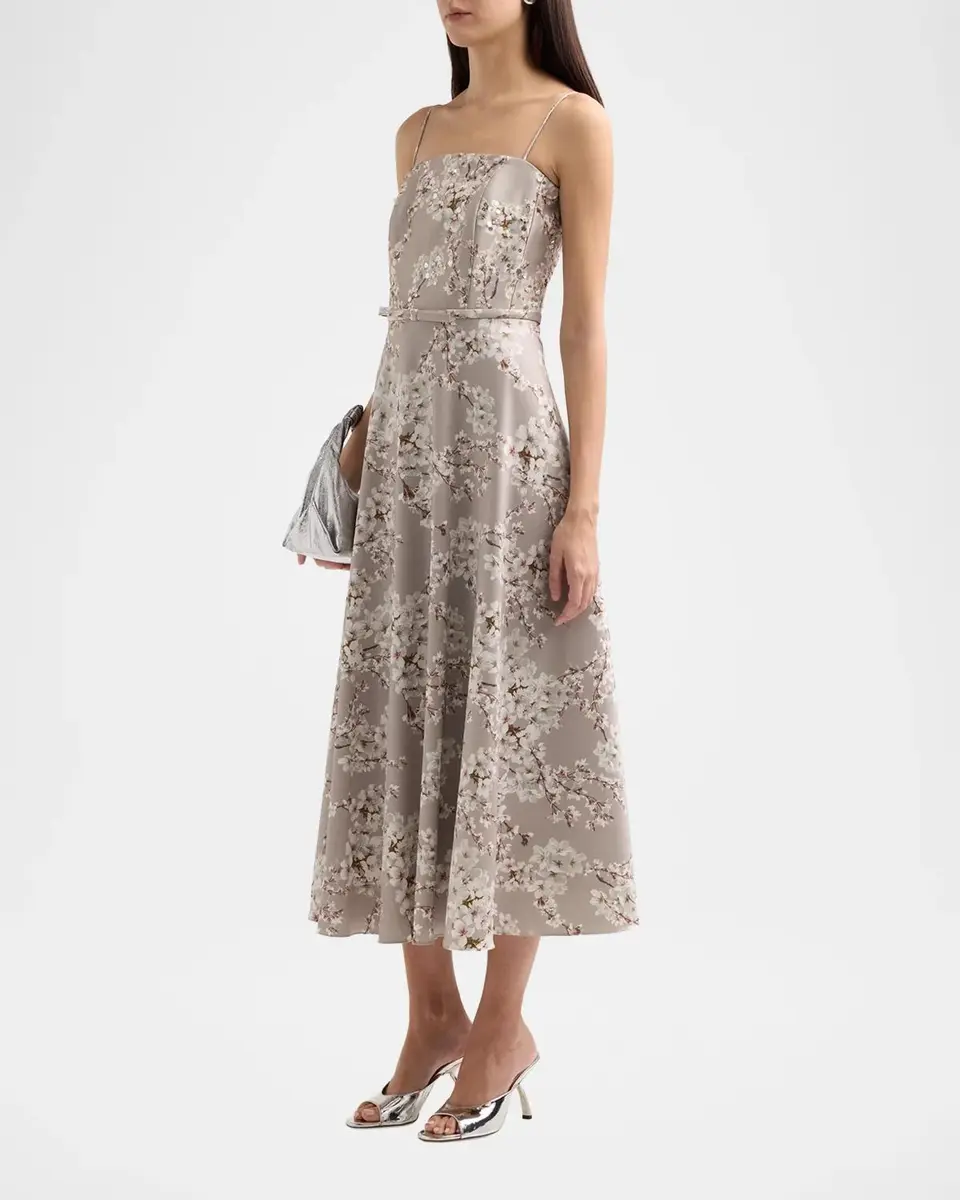 SACHIN & BABI Laurel Printed Satin Midi Dress | Thumbnail 4 SACHIN & BABI Laurel Printed Satin Midi Dress | Thumbnail 4