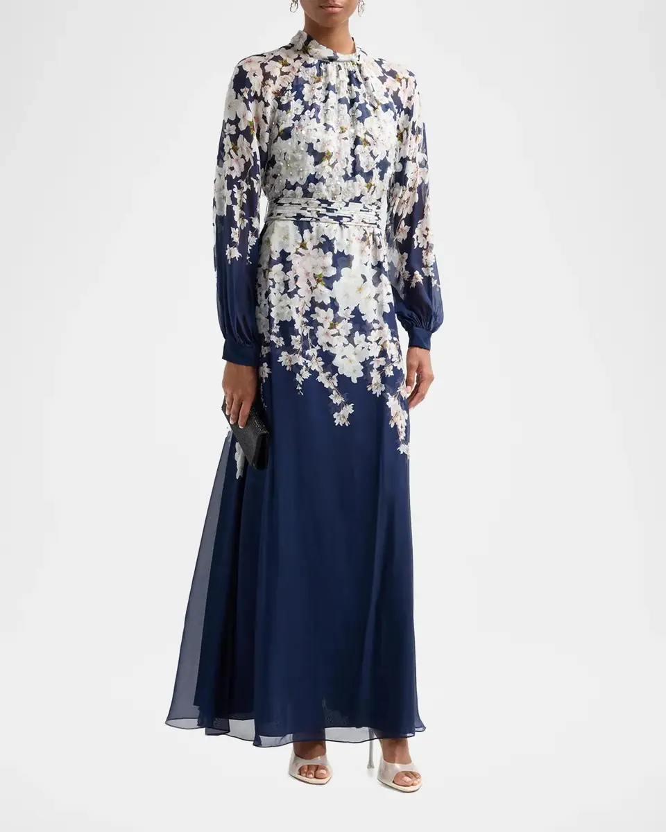 SACHIN & BABI Valeria Floral Print Embellished Gown | Thumbnail 4 SACHIN & BABI Valeria Floral Print Embellished Gown | Thumbnail 4