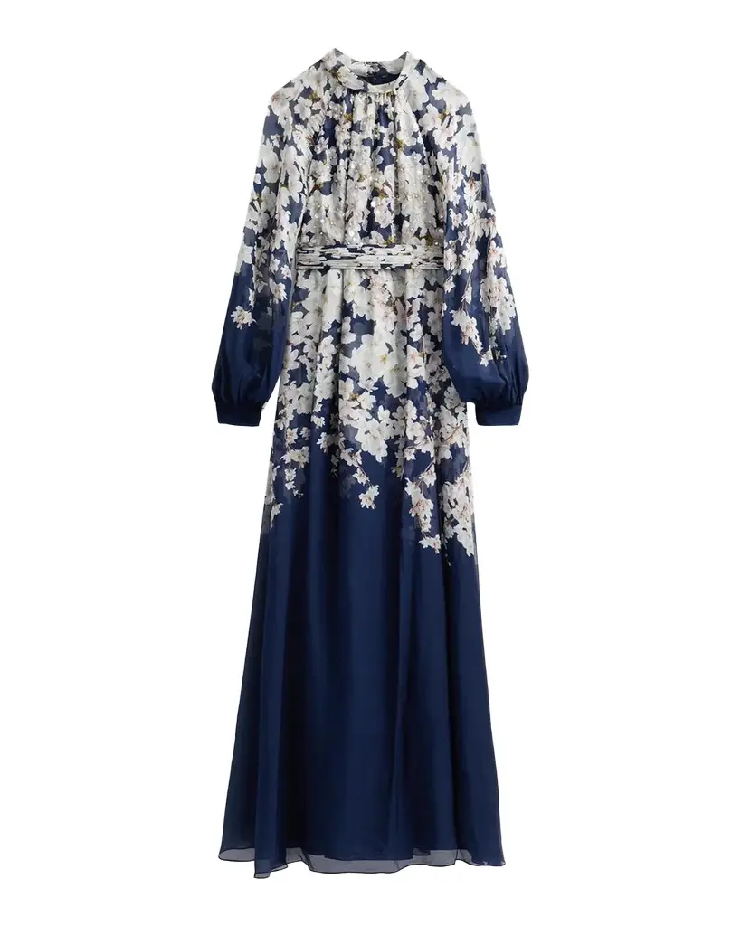Valeria Floral Print Embellished Gown Valeria Floral Print Embellished Gown